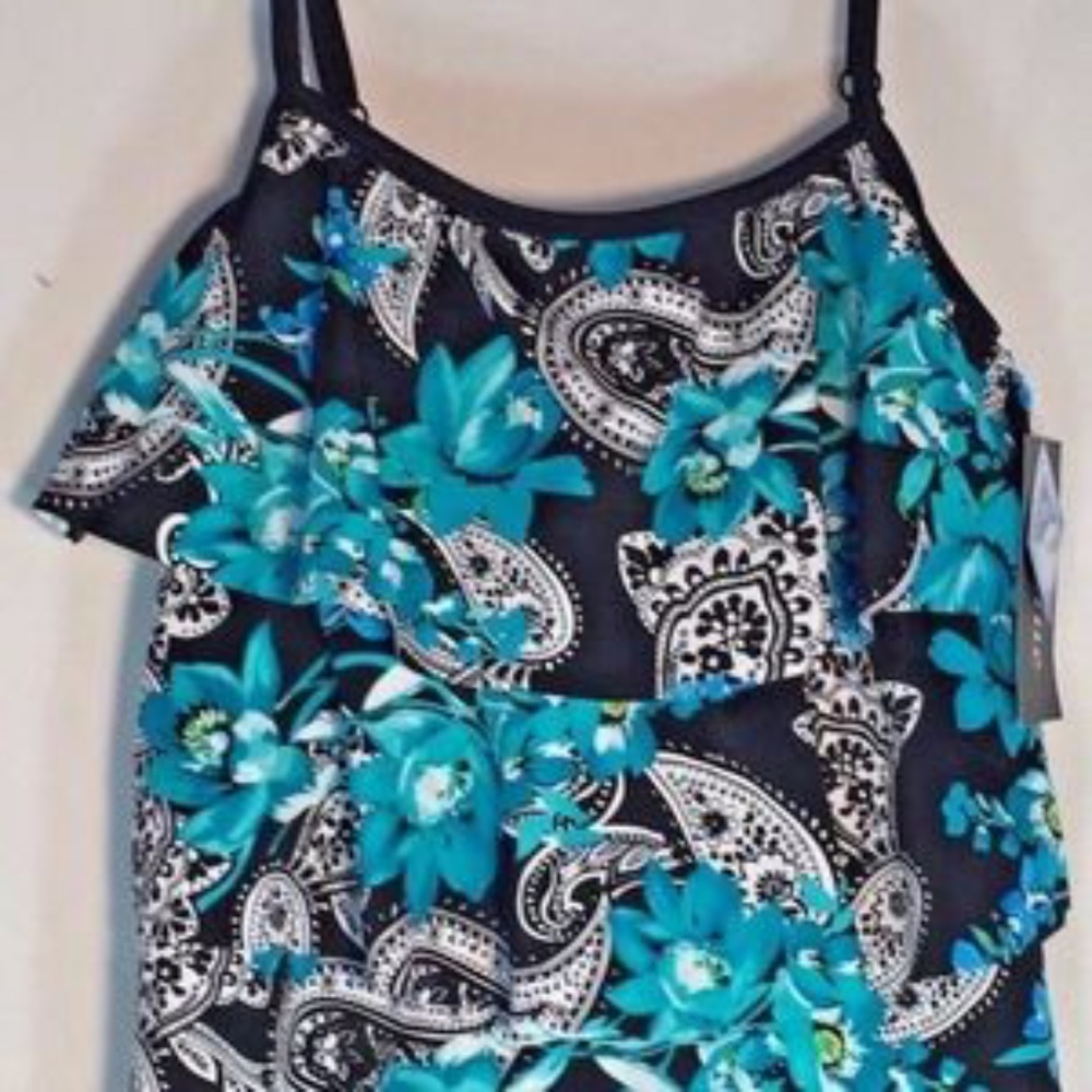 Maxine of Hollywood Womens Tankini Swim Top Sz 10 - Picture 2 of 4